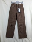 Stradivarius ladies size 8 brown denim trousers ripped jeans New