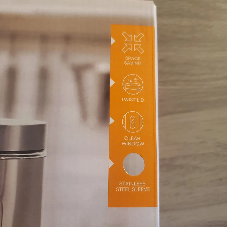 Master Chef 3 piece stainless steel and glass canister set - Image 3 of 4