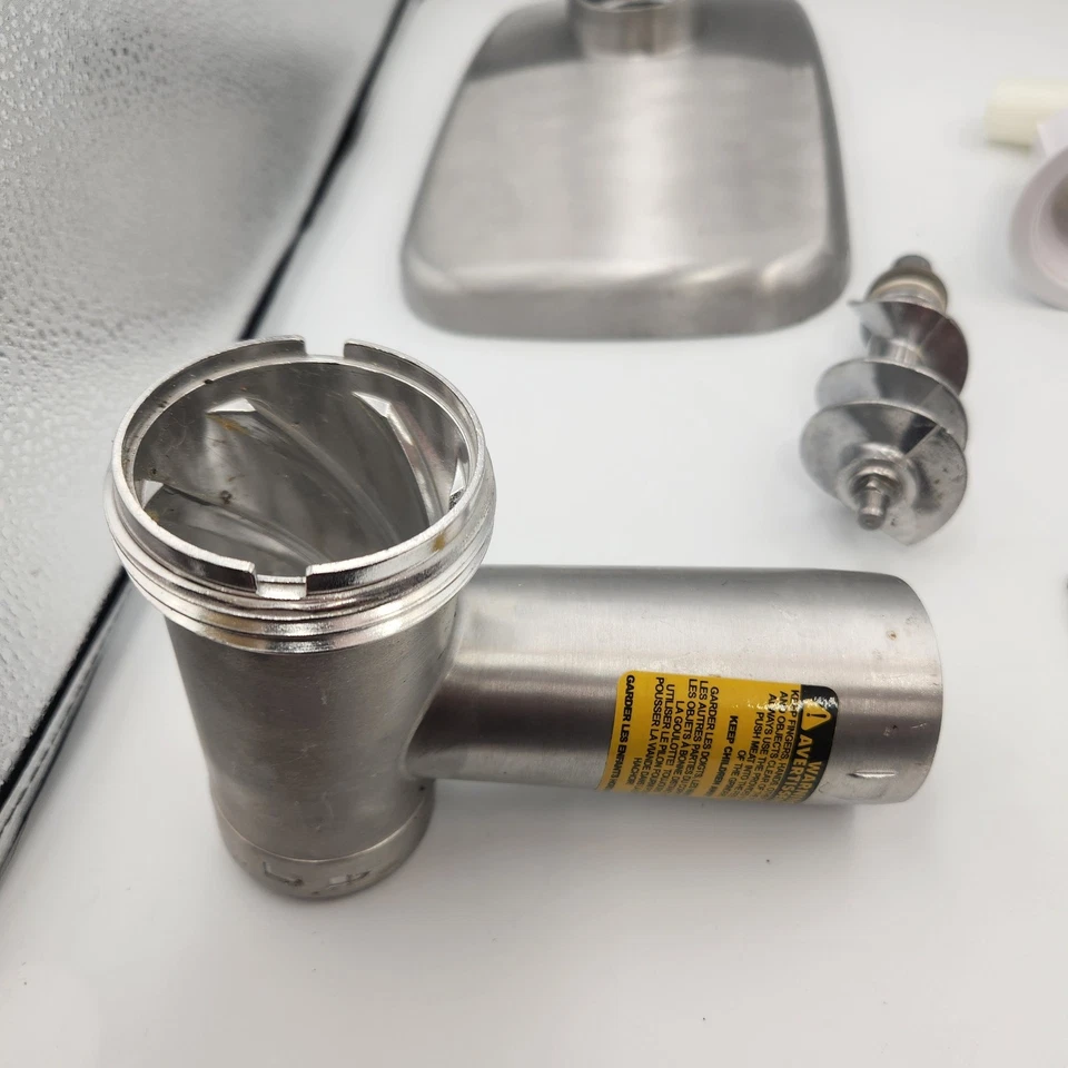 Weston #5 Meat Grinder Parts Lot Stainless Steel & Plastic Attachments - Image 3 of 4