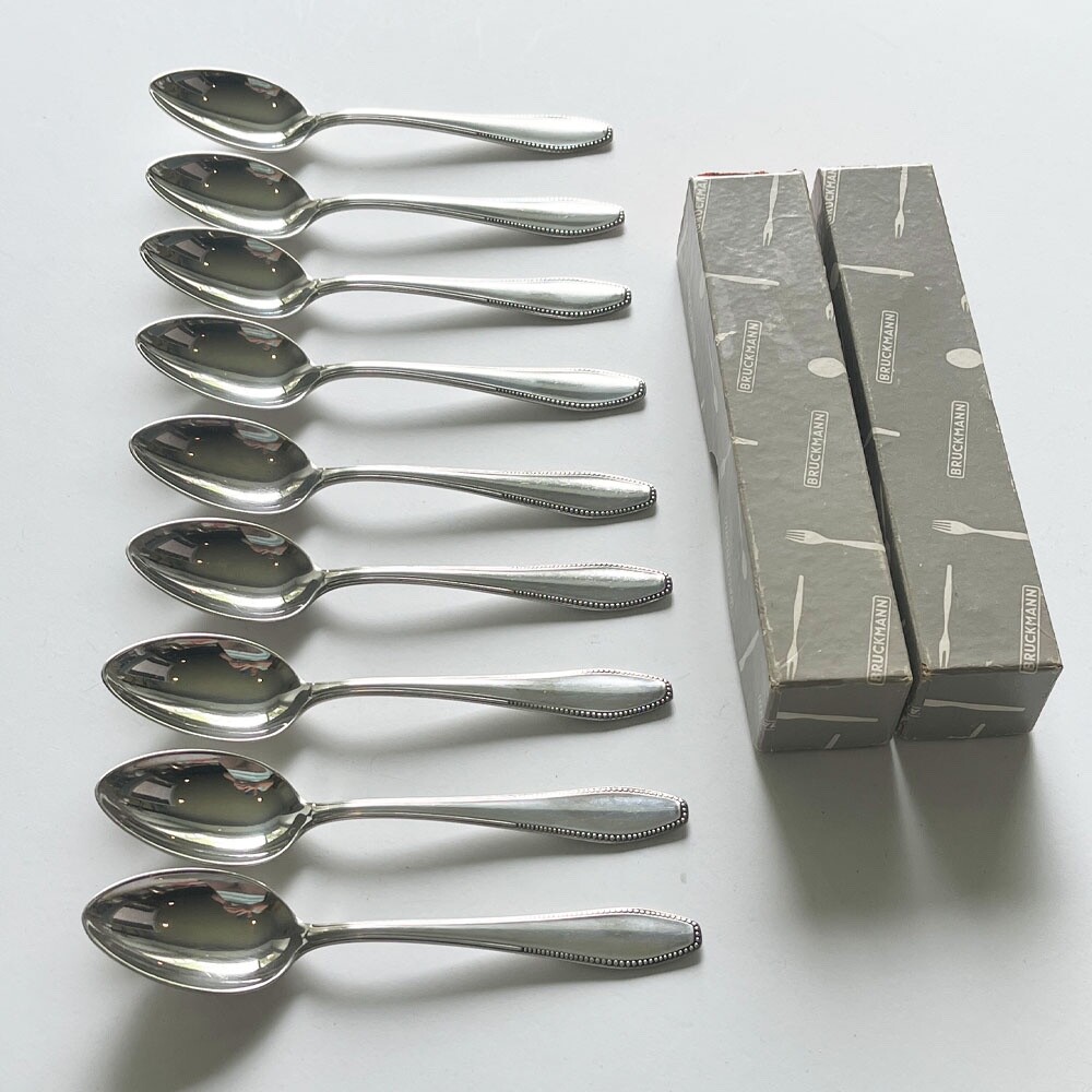German Antique 1913 Bruckmann 90 Silver Plated Tea/Coffee Spoons
