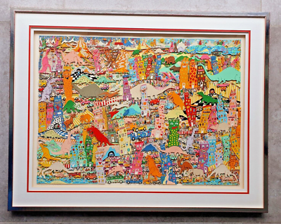 James Rizzi 3D When The Dinosaurs Return Pop Art Framed Dinosaur