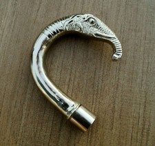 Designer Silver Brass Elephant Head Handle Cane Walking Stick Only Handle