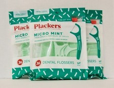 Plackers DENTAL FLOSSERS MICRO MINT FRESHENS BREATH 3 pack 36ct each