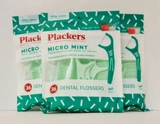 Plackers DENTAL FLOSSERS MICRO MINT FRESHENS BREATH (3 pack) 36ct each
