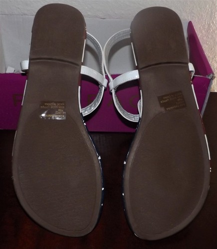 RAMPAGE SIZE 7.5 WOMENS RED, WHITE, BLUE FLAG JULY 4 FLAT STRAPPY SANDALS SHOES - Picture 10 of 10