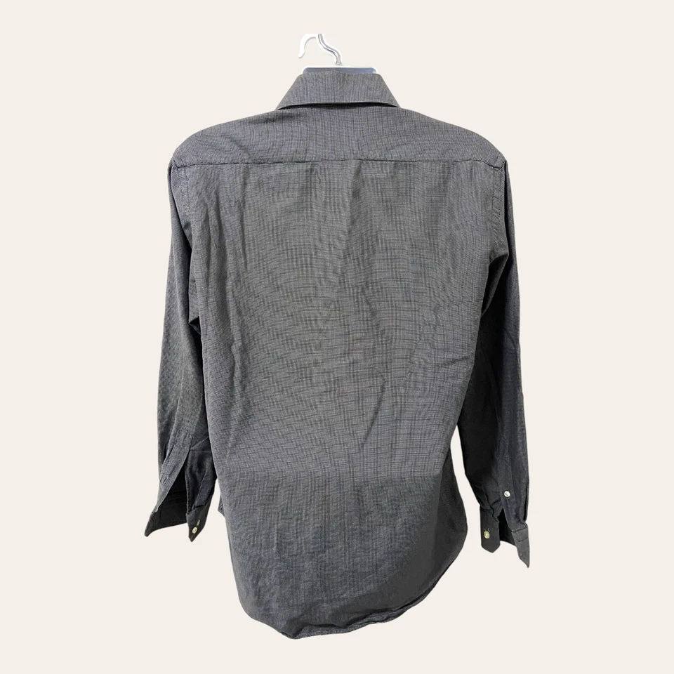 Camisa masculina Zara cinza botões estampa xadrez tamanho 16 34/35 falhas - Imagem 4 de 4