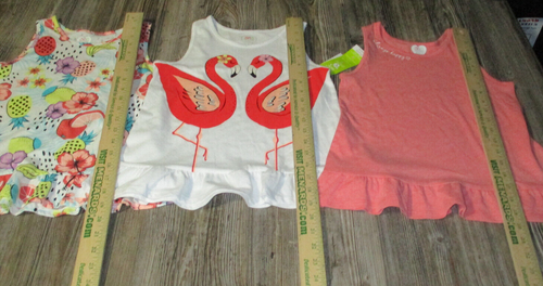 365 Kids NWT Flamingos Tropical floral fruit Tank Tops Size 8 Set of 3 - Picture 8 of 8