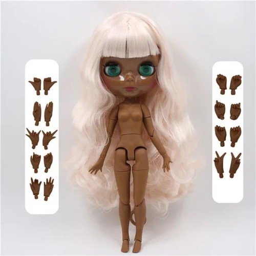 Neo Blythe Doll BJD Pale Pink Mix White Hair Fashion Interactive Toy 4 Color Eye - Picture 14 of 24
