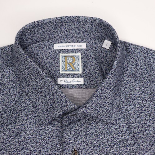 Nueva con etiquetas R por Robert Graham Camisa Para Hombre Azul Cachemira Floral Parche en el Codo con Botones L - Imagen 2 de 6