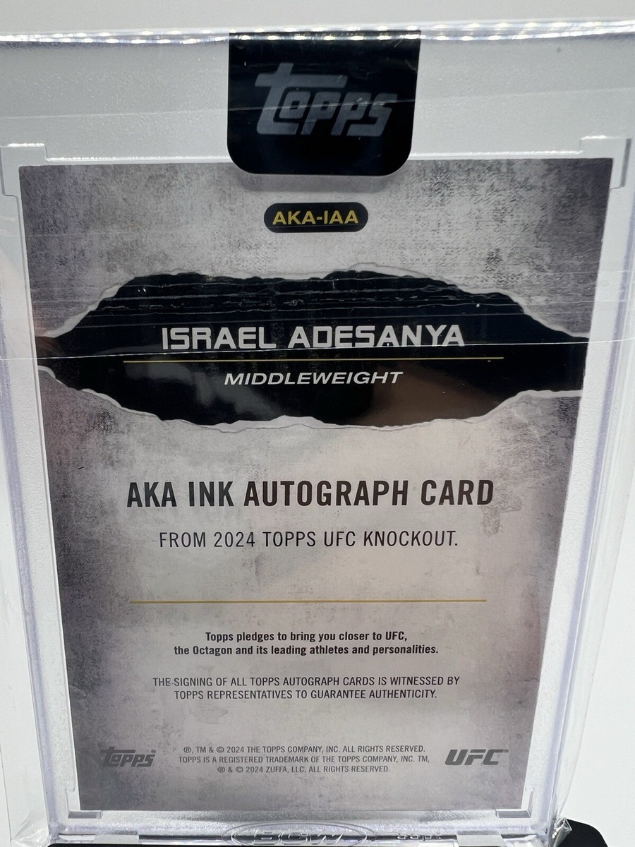 Israel Adesanya 1/1 - 2024 UFC Topps Knockout AKA GOLD Ink - On