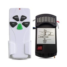 Kit Receptor y Control Remoto Ventilador de Techo Universal con Atenuador para 3 Velocidades...