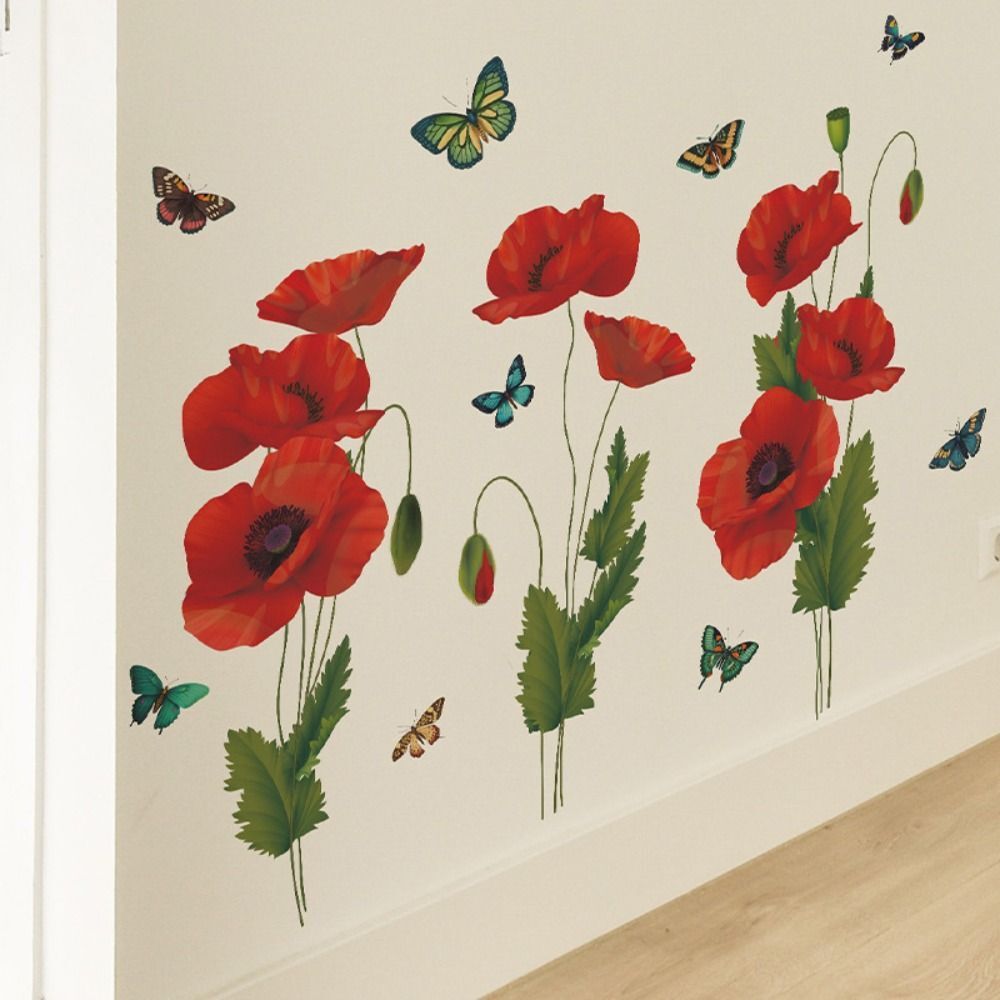 Removable Red Flower Wall Decals Vinyl Wall Art Decor Girls Bedroom eBay