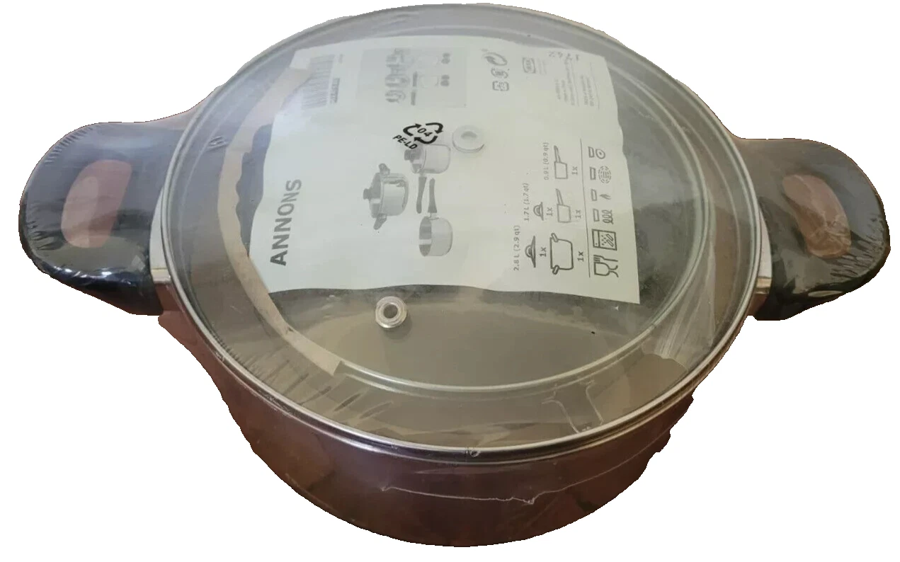 5 Piece IKEA ANNONS Cookware Set Glass Lids/Stainless Steel Pots Pans FREE SHIP
Opens in a new windo