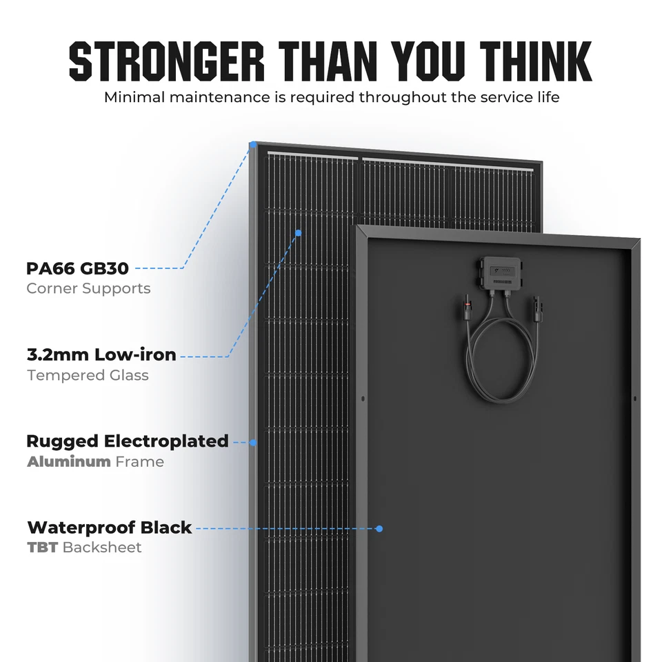 200W 400W 800W 1000W Watt Mono Solar Panel 12V Off-Grid Battery Charger  RV Home - Image 3 of 4