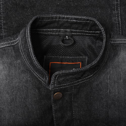 Atlas Black Denim Motorcycle Vest - Picture 7 of 9