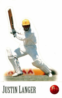1996 1997 AUSTRALIA Cricket Card JUSTIN LANGER Pop-Up