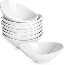 DOWAN Ceramic Dip Bowls 3 Oz 8 Pack White Dipping Bowls Mini Serving Sauce Cups