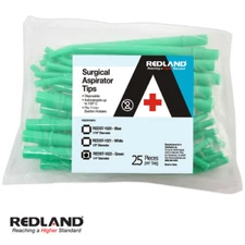REDLAND Surgical Aspirator Tips Green Autoclavable 1/8" Diameter 125 Pieces/Pack