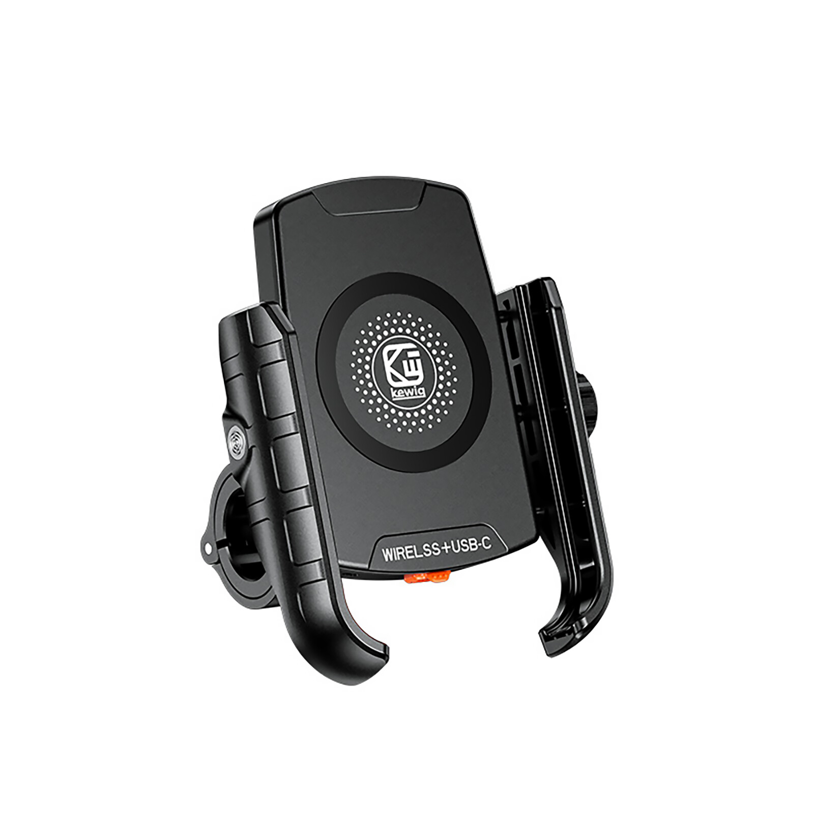 360° Rotating Wireless USB-C Fast Charging Motorcycle Phone Mount for 4-7 Inch Devices