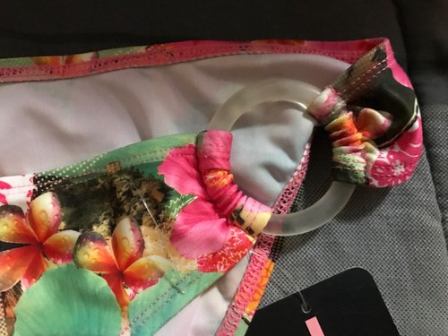 BNWT Bamboo Island Bikini Bottom Sz S Bright Low Rider Floral - Picture 3 of 5