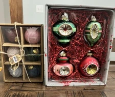 2024 Hallmark Good Cheer Nostalgic Glass Ornaments Set/4 *and* Set/6 Ball Boxed