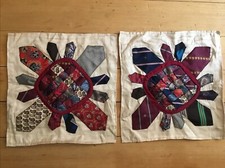 VTG Handmade Silk Pillow Shams Reclaimed Men  s Necktie Grandpa Core Motif