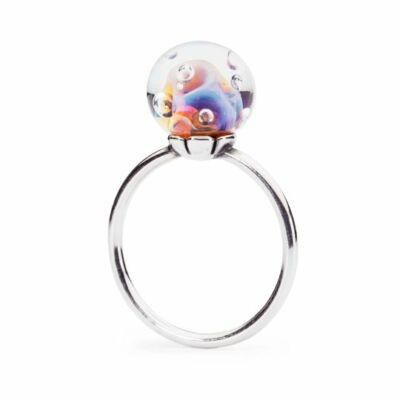TROLLBEADS Damenring Aurora 925 Sterlingsilber Glas Größe 58 TAGRI-00098
