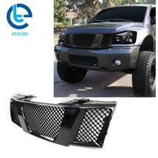 For Nissan Frontier 2005-2008 Black Luxury Mesh Front Hood Bumper Upper Grill