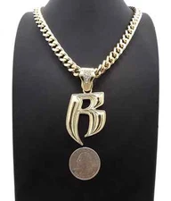 Ruff Ryder Iced Bling Pendant & 10mm 18" ~ 30" Cuban Chain Hip Hop Necklace