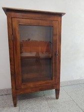 Vetrinetta in stile arte povera in legno massello colore noce L. 59 P. 27 H. 100