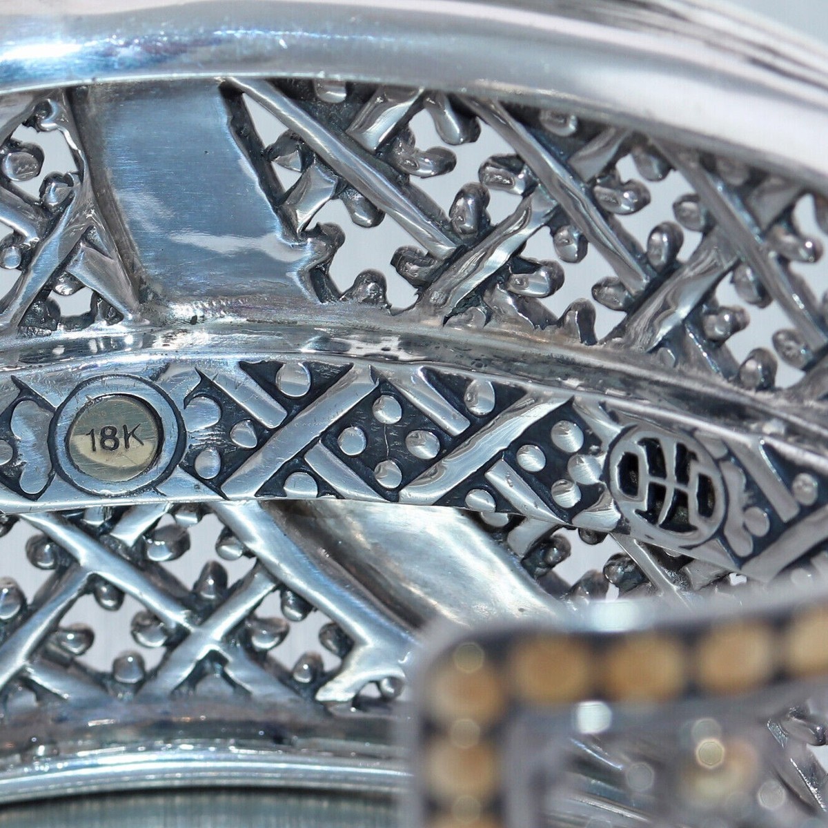 John Hardy Sterling Silver 18k Yellow Gold Wide Jaisalmer 