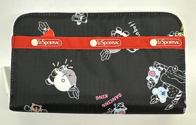 LeSportsac BTS BT21 Collection Lily Wallet Purse Black New