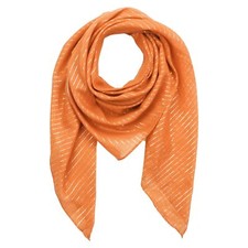 Orange cotton scarf silver lurex square scarf