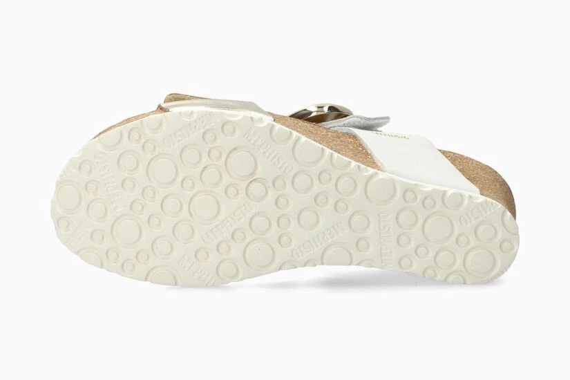 MEPHISTO - SANDALO DONNA IN PELLE CON ZEPPA LEANDRE GOLD+BIANCO - Immagine 4 di 4