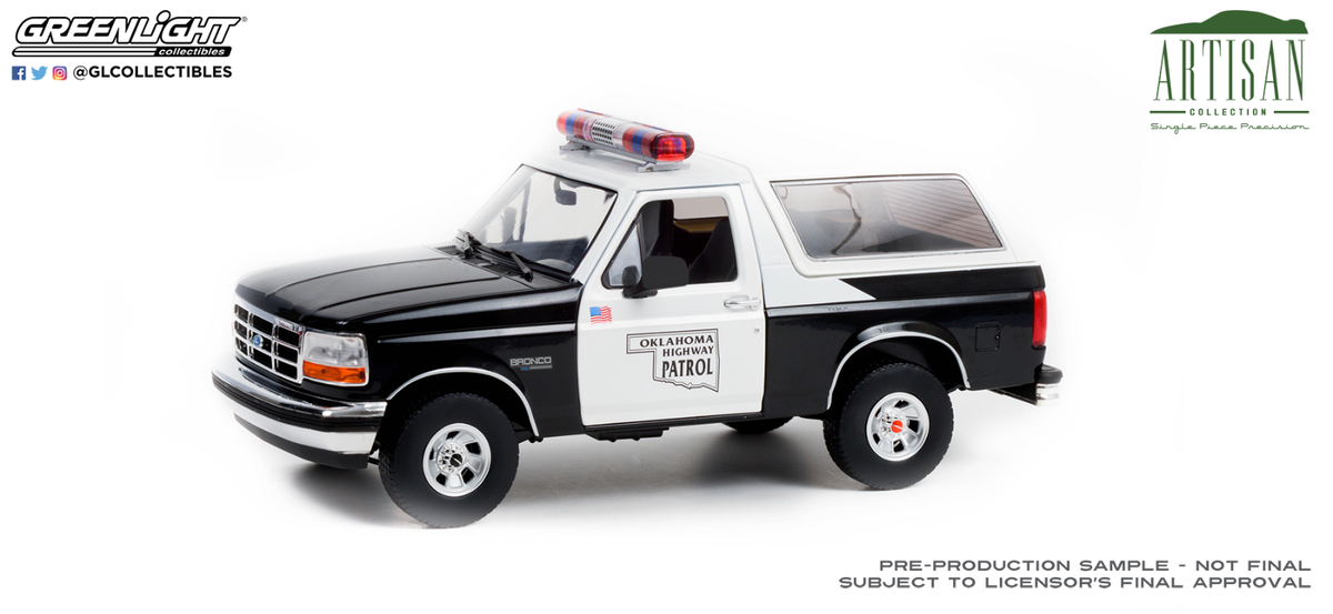 Greenlight 1:18 - 1996 Ford Bronco - Oklahoma Highway Patrol