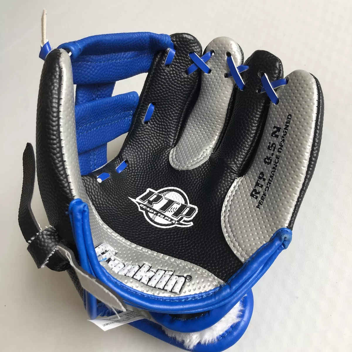 Franklin Youth Baseball Glove Black Blue Right Handers 8.5 RTP