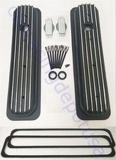 Black Aluminum Short Center Bolt Valve Covers With Gaskets 1987-1997 Sbc 305 350