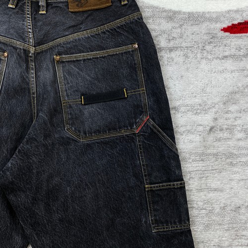 Vintage Mecca Baggy Carpenter Pant 36 Black Jeans Denim Y2K Skater Rap Men 36x34 - Picture 9 of 15