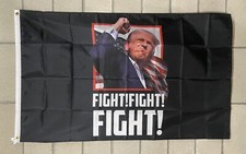Donald Trump Fight 2024 Flag FREE USA SHIP Bullet Iconic MAGA Shooting Sign 3x5  