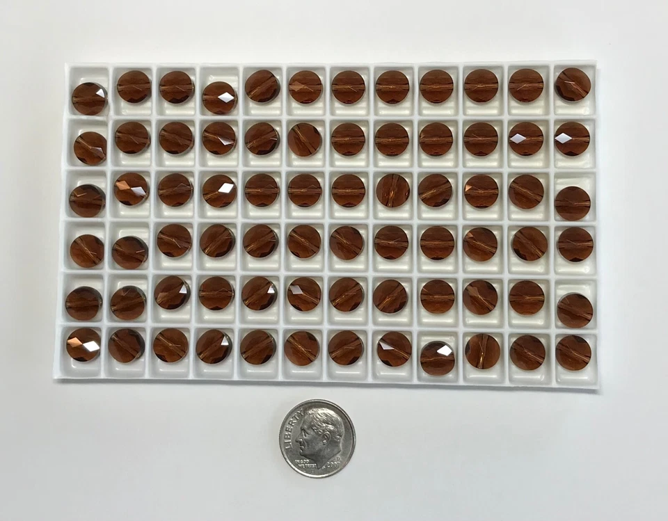 Swarovski® Crystal Mini Round Beads #5052 - 8mm - SMOKED TOPAZ - Factory Package - Image 4 of 4