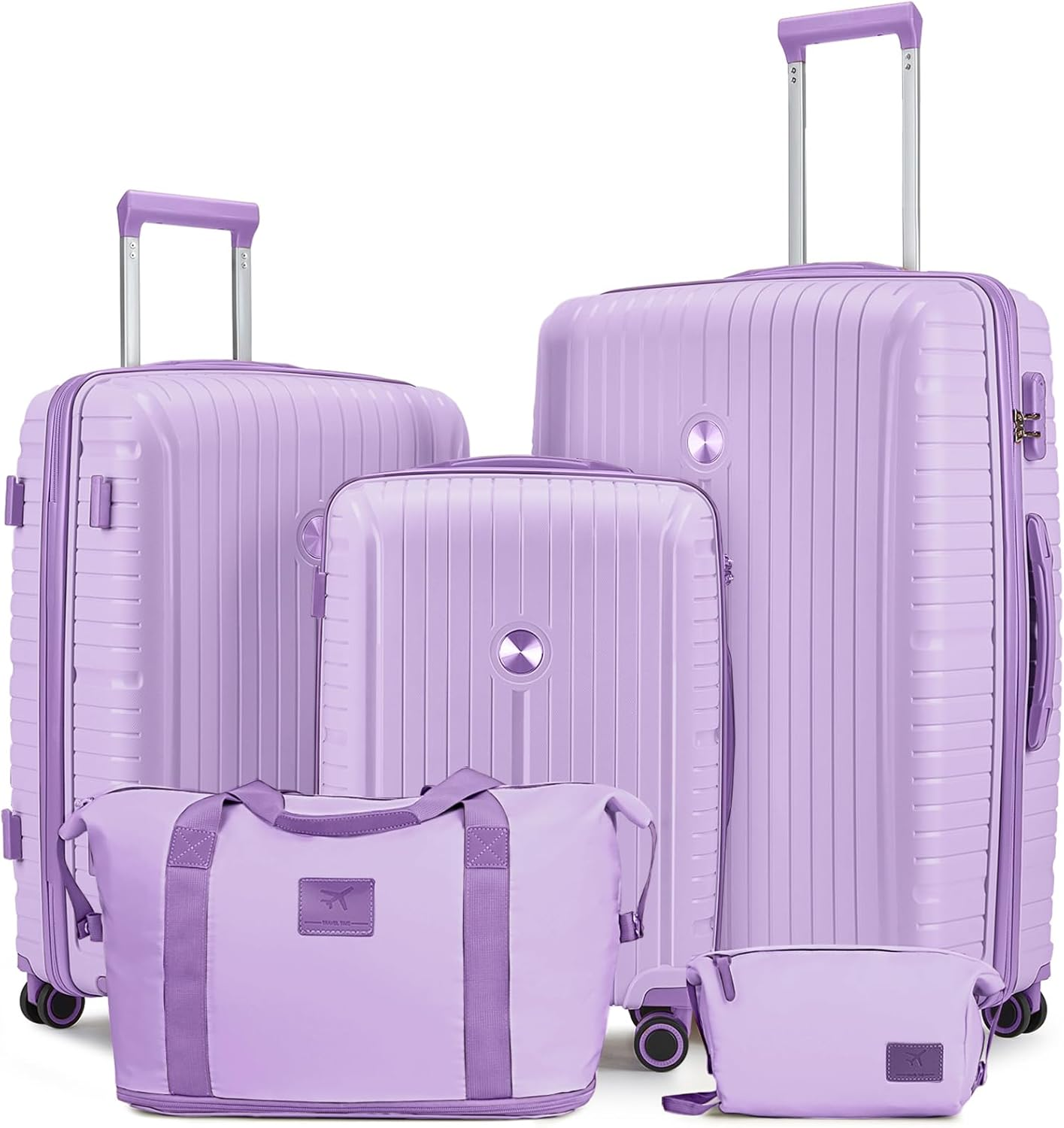 Luggage Sets 5 Piece Suitcase Set, PP Hardshell Carry on Suitcase Set, Travel Su