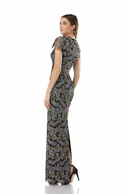stylish plus size dresses Sydneys Closet SC7381 Prom Dress Plus Size Flower Print 18 / Ivory/ Floral