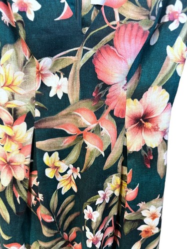 Zimmermann Lexi Tie Mini Dress | Green Palm Print, Shoulder Ties, Linen, Party - Picture 14 of 16