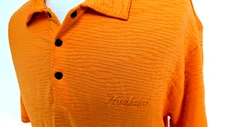 TIGER WOODS NIKE Fit-Dry Men's M Bright Orange "HUALALAI" Golf Polo Shirt EUC *