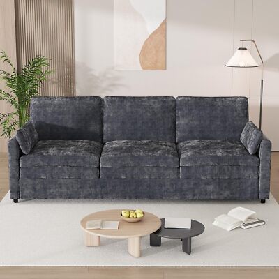 2 Seats Sofa Couch for Living Room Modern Chenille Sofa with Pillows Comfy Couch