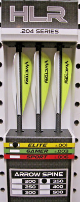 Victory HLR Elite .001 Arrow .204/350 Spine w/ AAE Vanes Fletched 6 Pack-New