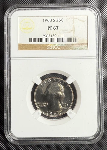 1968 S Washington Quarter Proof PF67 NGC
