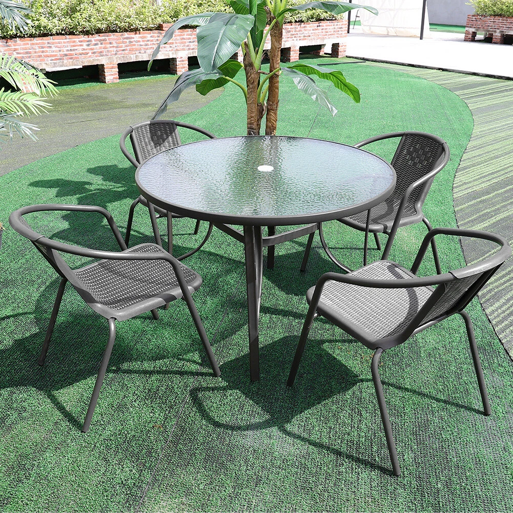 Wrought iron glass top patio table deals