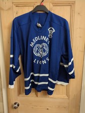 Medline's Lions Ice Hockey Jersey Bauer Size Medium Pit To Pit 23