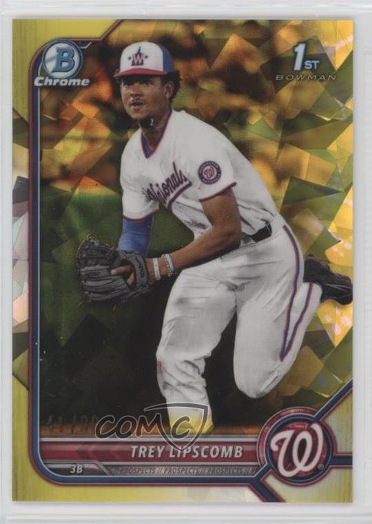 2022 Bowman Chrome Draft Sapphire Edition Yellow /99 Trey Lipscomb #BDC-197